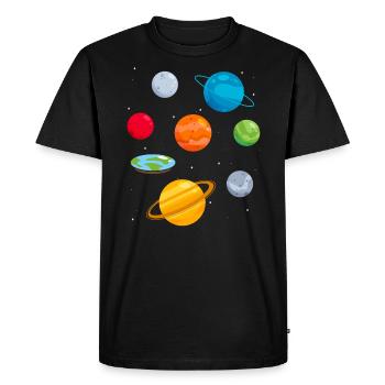 Flat Earth Society Conspiracy Theory Flat Earther - Men's Premium Organic T-Shirt - black - Front - Nico (187cm)