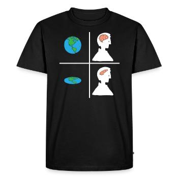 Flat Earth Society Conspiracy Theory Flat Earther - Men's Premium Organic T-Shirt - black - Front - Nico (187cm)
