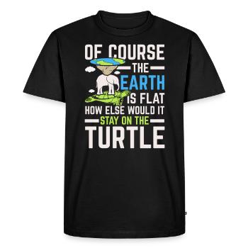 Flat Earth Society Conspiracy Theory Flat Earther - Men's Premium Organic T-Shirt - black - Front - Nico (187cm)
