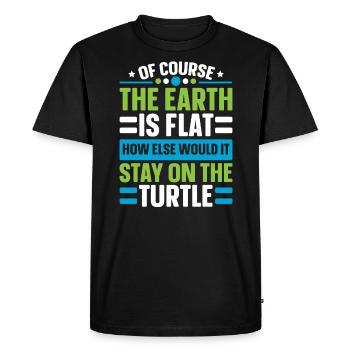 Flat Earth Society Conspiracy Theory Flat Earther - Men's Premium Organic T-Shirt - black - Front - Nico (187cm)