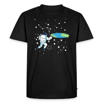 Flat Earth Society Conspiracy Theory Flat Earther - Men's Premium Organic T-Shirt - black - Front - Nico (187cm)