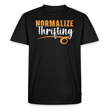 Normaliser la chasse aux bonnes affaires des amateurs d’épargne - T-shirt Premium bio Homme - noir - Devant - Nico (187cm)