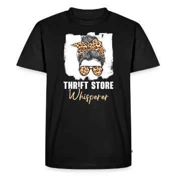 Thrift Store Whisperer Thrifting Bargain Hunting - Men's Premium Organic T-Shirt - black - Front - Nico (187cm)