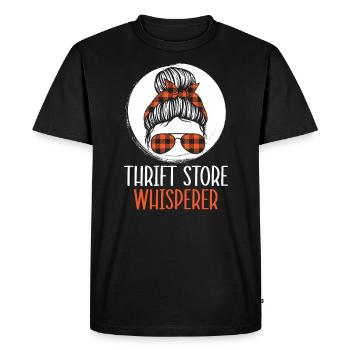 Thrift Store Whisperer Thrifting Bargain Hunting - Men's Premium Organic T-Shirt - black - Front - Nico (187cm)