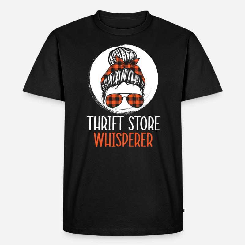 Secondhand-Ladenflüsterer Sparsame Schnäppchenjagd - Männer Premium Bio T-Shirt - Schwarz