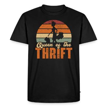 Reine de l’épargne Thrift Thrifting Chasse aux bonnes affaires - T-shirt Premium bio Homme - noir - Devant - Nico (187cm)