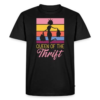 Reine de l’épargne Thrift Thrifting Chasse aux bonnes affaires - T-shirt Premium bio Homme - noir - Devant - Nico (187cm)
