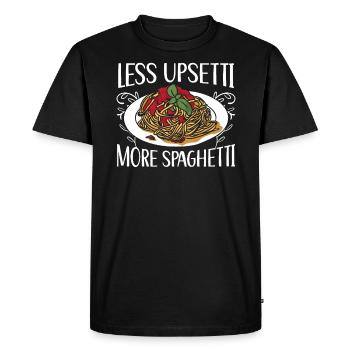 Moins d’upsetti Plus d’amateurs de spaghetti Mangeur de pâtes - T-shirt Premium bio Homme - noir - Devant - Nico (187cm)