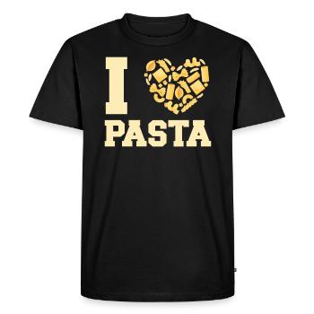 I Love Pasta Italian Food Lover Spaghetti Eater - Men's Premium Organic T-Shirt - black - Front - Nico (187cm)