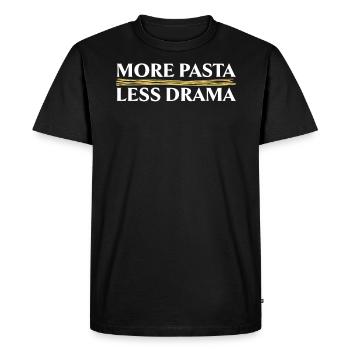 Plus de pâtes Moins de drame Cuisine italienne Mangeur de spaghetti - T-shirt Premium bio Homme - noir - Devant - Nico (187cm)