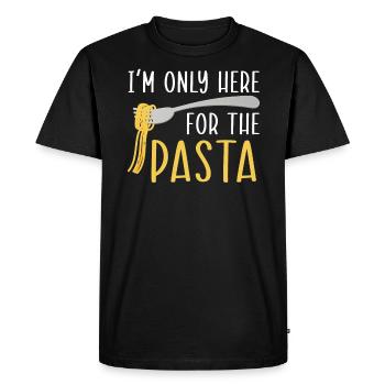 Je ne suis là que pour les pâtes spaghettis italiens - T-shirt Premium bio Homme - noir - Devant - Nico (187cm)