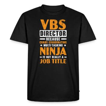 Directeur VBS Vacances École biblique chrétienne - T-shirt Premium bio Homme - noir - Devant - Nico (187cm)