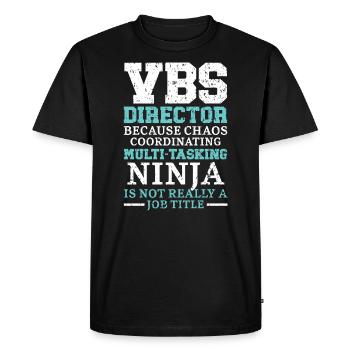 Directeur VBS Vacances École biblique chrétienne - T-shirt Premium bio Homme - noir - Devant - Nico (187cm)