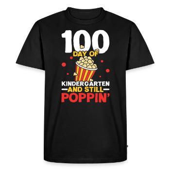 100 jours de maternelle et encore Poppin' Popcorn - T-shirt Premium bio Homme - noir - Devant - Nico (187cm)