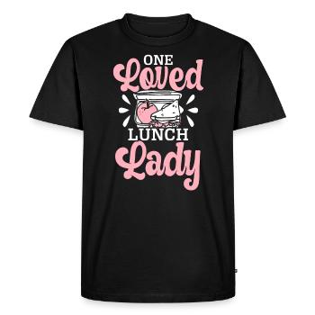 On a adoré le déjeuner Lady Valentines Day Hearts Day - T-shirt Premium bio Homme - noir - Devant - Nico (187cm)