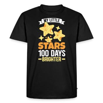 Mes petites étoiles 100 jours plus brillant enseignant élève - T-shirt Premium bio Homme - noir - Devant - Nico (187cm)
