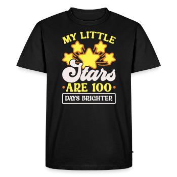 Mes petites étoiles 100 jours plus brillant enseignant élève - T-shirt Premium bio Homme - noir - Devant - Nico (187cm)