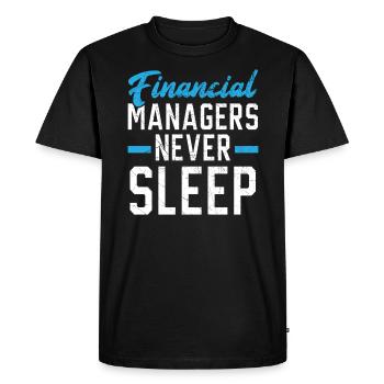 Le directeur financier ne dort jamais Profession - T-shirt Premium bio Homme - noir - Devant - Nico (187cm)