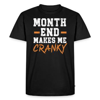 La fin du mois me rend fou le travail de directeur financier - T-shirt Premium bio Homme - noir - Devant - Nico (187cm)
