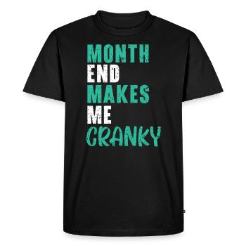 La fin du mois me rend fou le travail de directeur financier - T-shirt Premium bio Homme - noir - Devant - Nico (187cm)