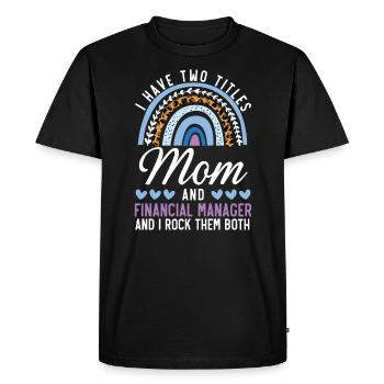Maman et directeur financier Gestion financière - T-shirt Premium bio Homme - noir - Devant - Nico (187cm)