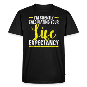 Je calcule silencieusement votre espérance de vie - T-shirt Premium bio Homme - noir - Devant - Nico (187cm)