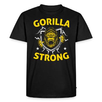 Gorilla Strong Ape Monkey Whisperer Zookeeper - Men's Premium Organic T-Shirt - black - Front - Nico (187cm)