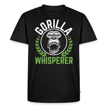 Gorille Whisperer Amoureux des singes Singe Gardien de zoo - T-shirt Premium bio Homme - noir - Devant - Nico (187cm)