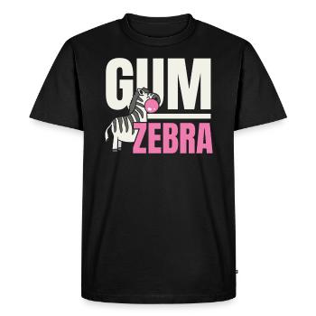 Zebra Bubble Gum Lover Chewing Gum Gummy Food - Men's Premium Organic T-Shirt - black - Front - Nico (187cm)