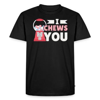 I Chews You Bubble Gum Lover Chewing Gum Food - Men's Premium Organic T-Shirt - black - Front - Nico (187cm)