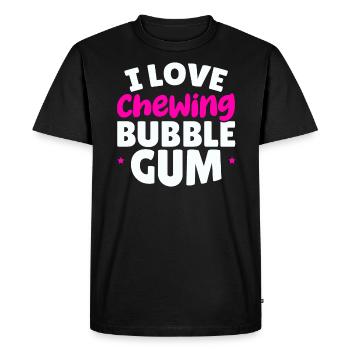 I Love Chewing Bubble Gum Lover Chewing Gum Food - Men's Premium Organic T-Shirt - black - Front - Nico (187cm)