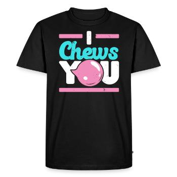 I Chews You Bubble Gum Lover Chewing Gum Food - Men's Premium Organic T-Shirt - black - Front - Nico (187cm)
