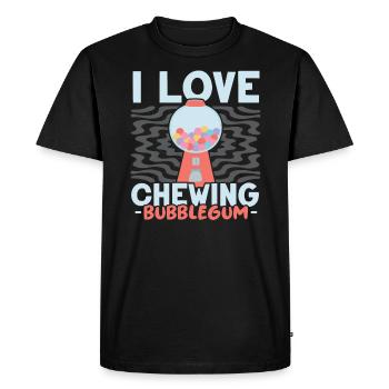 I Love Chewing Bubble Gum Lover Chewing Gum Food - Men's Premium Organic T-Shirt - black - Front - Nico (187cm)