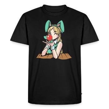 Bubble Gum Lover Chewing Gum Gummy Food - Men's Premium Organic T-Shirt - black - Front - Nico (187cm)