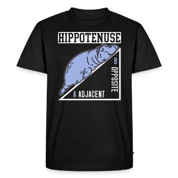 Hippoténuse Hippopotame Adjacent Hippopotame Amant - T-shirt Premium bio Homme - noir - Devant - Nico (187cm)