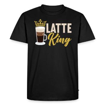 Latte King Caféine Buveur de café Coffeeholic - T-shirt Premium bio Homme - noir - Devant - Nico (187cm)