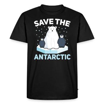 Sauvez l’ours polaire antarctique Ours des glaces arctique - T-shirt Premium bio Homme - noir - Devant - Nico (187cm)