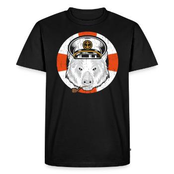 Ours polaire Sailor Animal arctique Amoureux de l'ours de glace - T-shirt Premium bio Homme - noir - Devant - Nico (187cm)