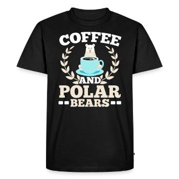Café et ours polaires Ours de glace animal arctique - T-shirt Premium bio Homme - noir - Devant - Nico (187cm)