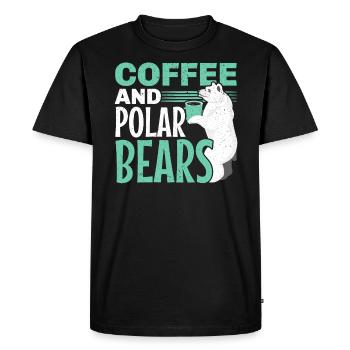Café et ours polaires Ours de glace animal arctique - T-shirt Premium bio Homme - noir - Devant - Nico (187cm)