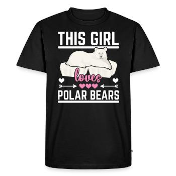 Cette fille aime les ours polaires Arctic Animal Ice Bear - T-shirt Premium bio Homme - noir - Devant - Nico (187cm)