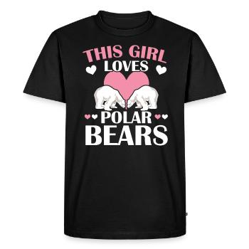 Cette fille aime les ours polaires Arctic Animal Ice Bear - T-shirt Premium bio Homme - noir - Devant - Nico (187cm)