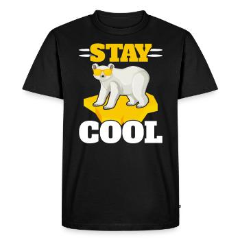 Restez au frais Ours polaire Amoureux des ours de glace des animaux arctiques - T-shirt Premium bio Homme - noir - Devant - Nico (187cm)