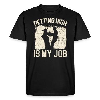 Se défoncer est mon travail Arboriculteur Chuchoteur de bois - T-shirt Premium bio Homme - noir - Devant - Nico (187cm)