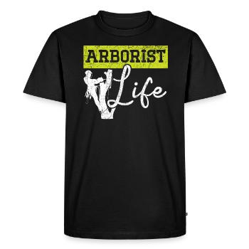 Arboriculteur de vie Bûcheron Bois Whisperer Travail du bois - T-shirt Premium bio Homme - noir - Devant - Nico (187cm)