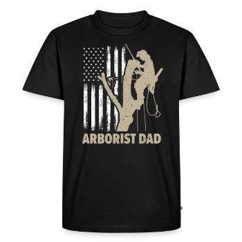 Arboriculteur Papa Bûcheron Patriotic Wood USA Drapeau - T-shirt Premium bio Homme - noir - Devant - Nico (187cm)