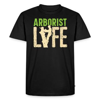 Arboriculteur de vie Bûcheron Bois Whisperer Travail du bois - T-shirt Premium bio Homme - noir - Devant - Nico (187cm)