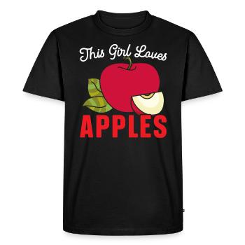 Cette fille aime les pommes Apple Fruit Lover Apple - T-shirt Premium bio Homme - noir - Devant - Nico (187cm)