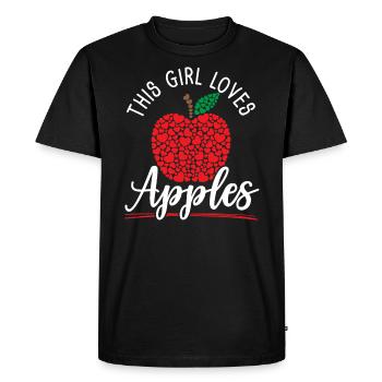 Cette fille aime les pommes Apple Fruit Lover Apple - T-shirt Premium bio Homme - noir - Devant - Nico (187cm)