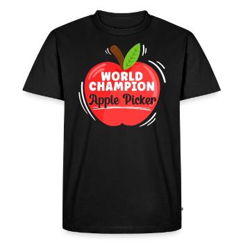 World Champion Apple Picker Apple Fruit Lover - Men's Premium Organic T-Shirt - black - Front - Nico (187cm)
